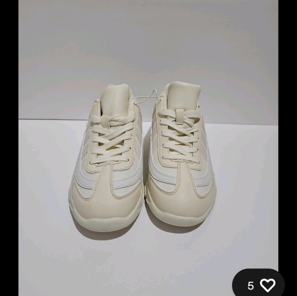 Women's Cream Sneakers - Picture 2 of 4